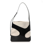 Calfskin Cut Out Large Shoulder Bag Black Natural