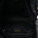 Shiny Calfskin Quilted Small Chanel 22 Black