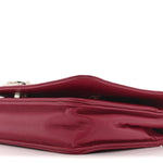 Lambskin Quilted Boy Wallet On Chain WOC Dark Fuchsia