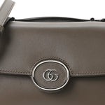Senna Calfskin Petite GG Top Handle Shoulder Bag Craclet Brown
