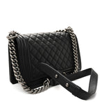 Calfskin Quilted Medium Boy Flap Black