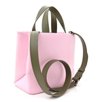 Calfskin Mini Shopper Tote Khaki Green Pink