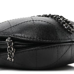Aged Calfskin Quilted Small Gabrielle Bucket Black
