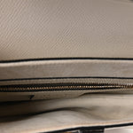 Grained Calfskin Saddle Bag White