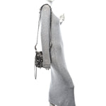 Metallic Agneau Arena Crystal Le Cagole Bucket Bag XS Silver
