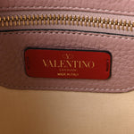 Grained Calfskin Rockstud Flip Lock Tote Lipstick