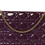 Patent Cannage Lady Dior Convertible Clutch Purple