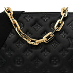 Lambskin Embossed Monogram Coussin PM Black