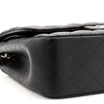 Lambskin Quilted Jumbo Double Flap Black