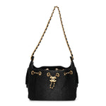 Washed Denim Quilted Mini Chanel 25 Handbag Black