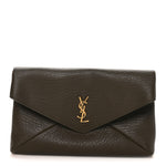Grained Lambskin Large Cassandre Envelope Pouch Light Musk