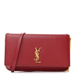Smooth Calfskin Monogram Phone Holder Crossbody Opyum Red