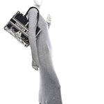 Canvas Embroidered Medium Paris Book Tote Black White