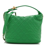 Lambskin Quilted Large Perfect Meeting Hobo Green
