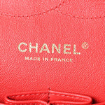 Lambskin Quilted Jumbo Double Flap Red