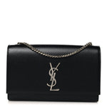 Grain De Poudre Medium Classic Monogram Kate Satchel Black