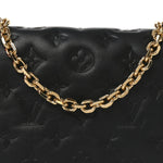 Lambskin Embossed Monogram Pochette Coussin Black