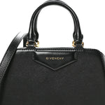 Tumbled Buffalo Mini Antigona Cube Bag Black