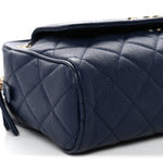 Caviar Quilted Large In & Out Camera Case Navy