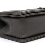 Caviar Quilted Medium Boy Flap Dark Grey