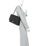 Caviar Quilted Maxi Double Flap Black
