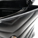 Calfskin Y Quilted Monogram Monochrome Small Loulou Chain Satchel Black