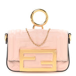 Nappa Matisse FF Embossed Nano Maxi Buckle Baguette Charm Rosa Quarzo