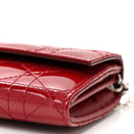 Patent Cannage Lady Dior Rendezvous Wallet On Chain Rouge Ceris