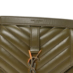 Grain De Poudre Textured Mixed Matelasse Triquilt Medium Monogram Satchel Light Sage