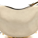 Vitello Grace Matte Mini Fendigraphy Hobo Bag White Ice