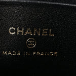 Lambskin Quilted Small Top Handle Vanity Case With Chain Black