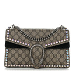 GG Supreme Monogram Crystal Small Dionysus Shoulder Bag Black