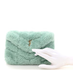 Shearling Quilted Monogram Loulou Puffer Pouch Clutch Iced Mint