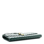 Nappa Intrecciato Long Andiamo Top Handle Clutch Emerald Green
