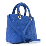 Lambskin Cannage Medium Lady Dior Blue Persan