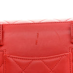 Calfskin Quilted Flap Waist Bag Red