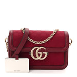Crepe Wool Silk GG Monogram Go Small Shoulder Bag Rosso Ancora