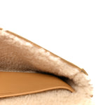 Suede Shearling Triomphe Chain Shoulder Bag Beige