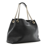Pebbled Calfskin Medium Soho Chain Shoulder Bag Black