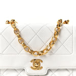Lambskin Quilted Mini Flap Bag White