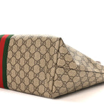 GG Supreme Monogram Medium Ophidia Shopping Tote Brown