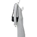 Azalea Calfskin Web Monochrome Small Horsebit 1955 Shoulder Bag Black