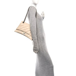 Crushed Calfskin Quilted Medium Crush Chain Bag Nude