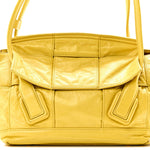 Paper Calfskin Maxi Intrecciato Medium Arco Yellow