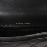 Lambskin Quilted Flap Phone Holder With Chain Black
