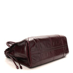 Glossy Calfskin Triangle Large Bonnie Shoulder Bag Bordeaux
