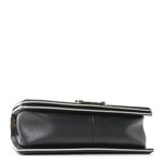 Calfskin Quilted Medium Boy Top Handle Flap Black