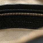 GG Grainy Calfskin Emblem Large Half Moon Shoulder Bag Black
