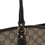 GG Plus Monogram Web Tote Dark Brown