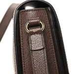 GG Supreme Monogram Web Small Ophidia Flap Messenger Bag Brown